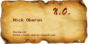 Nick Oberon névjegykártya